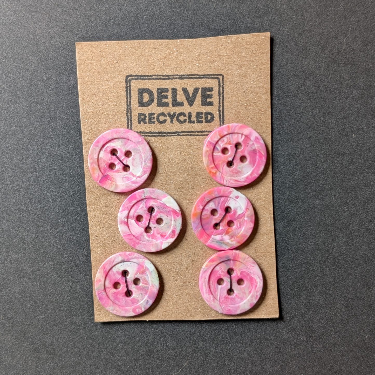 Neon Red Melt Buttons | Set of 6