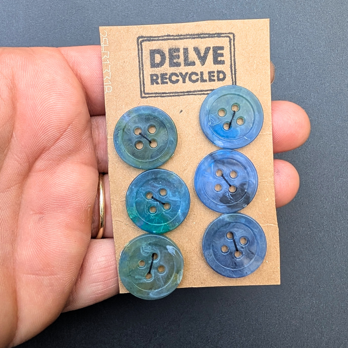 Blue Gem Buttons | Set of 6