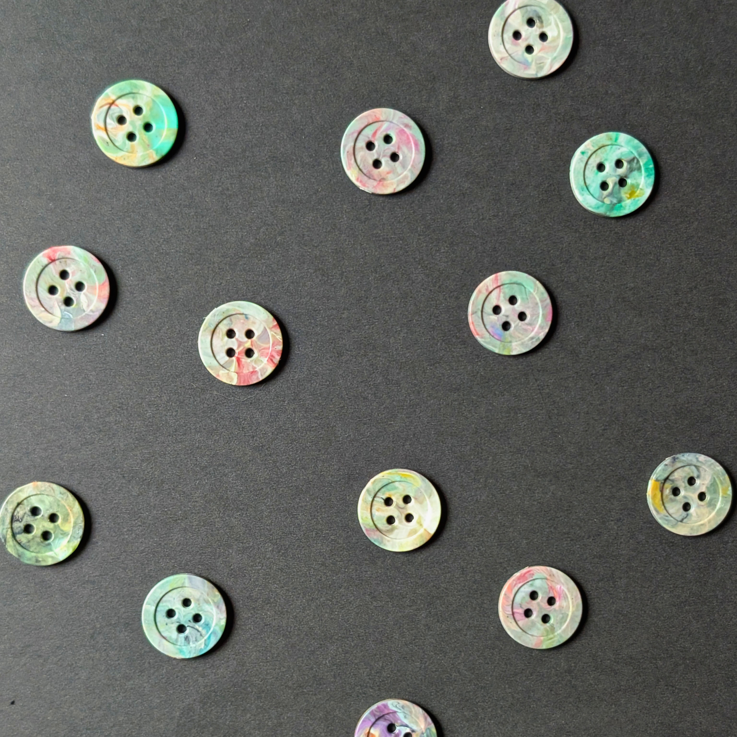 Neon Red Melt Buttons | Set of 6