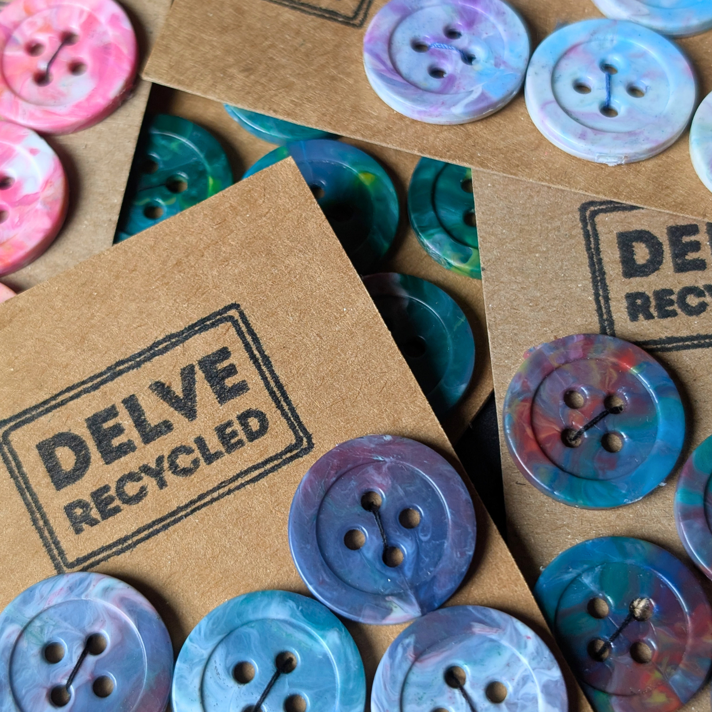 Neon Red Melt Buttons | Set of 6