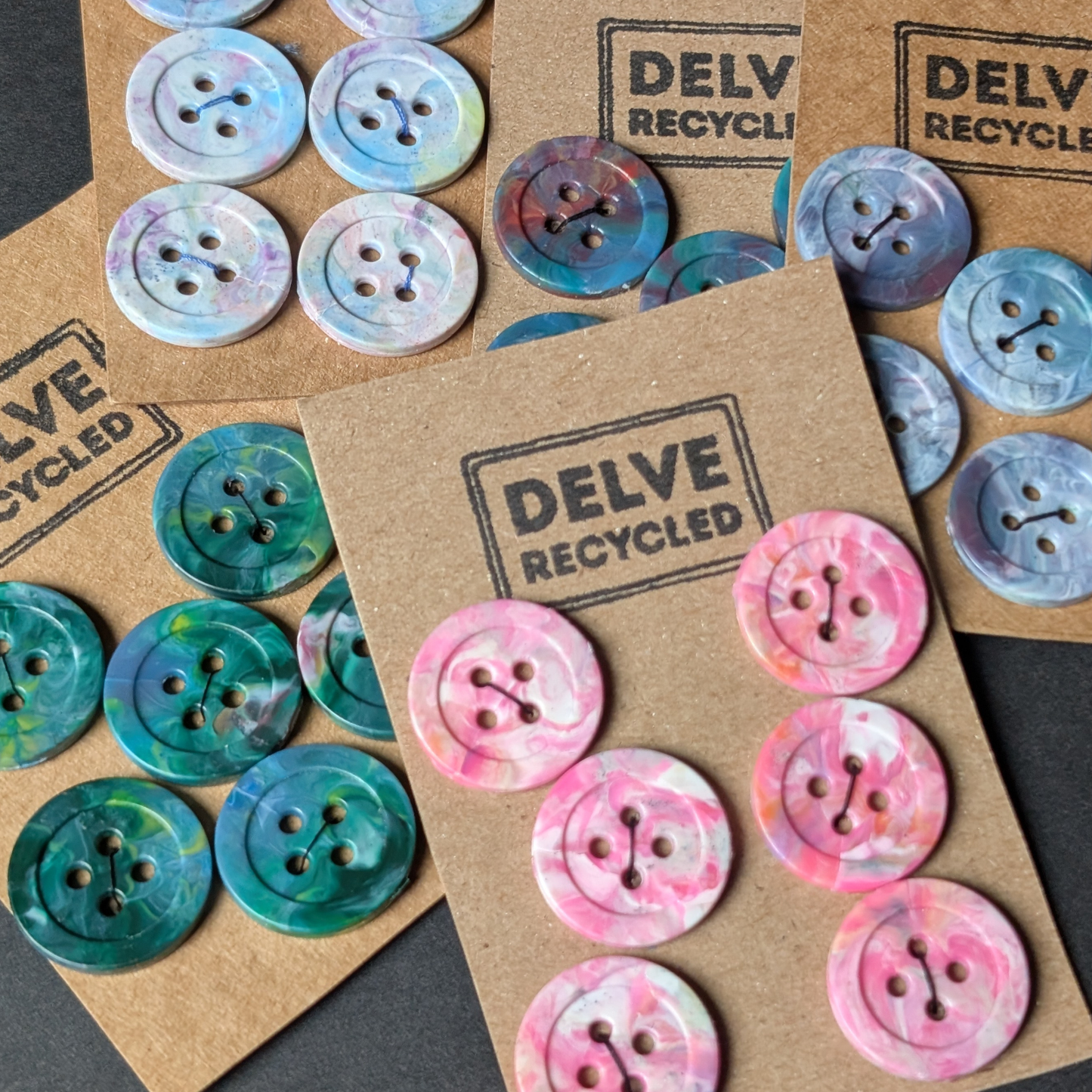 Neon Red Melt Buttons | Set of 6