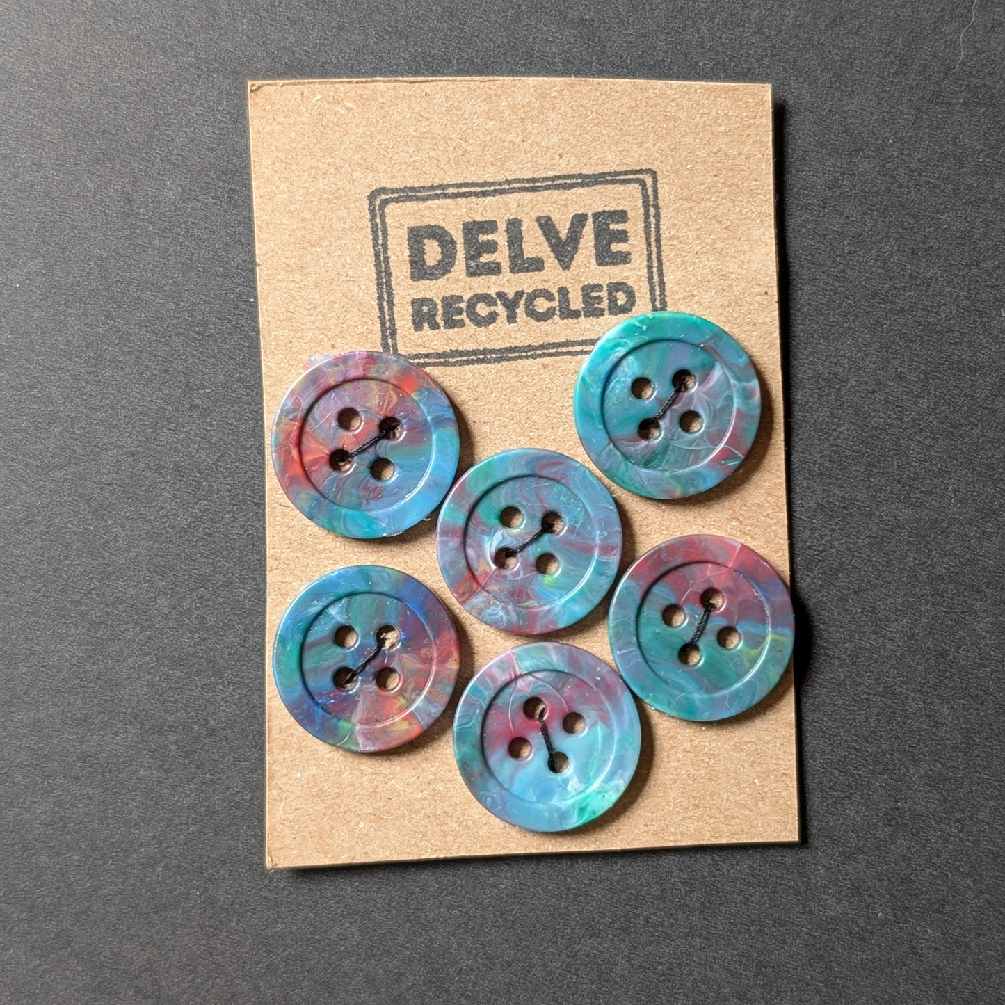 Neon Red Melt Buttons | Set of 6