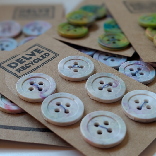 Melt Buttons — Recycled Plastic Buttons | Set of 6 | 20mm