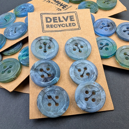 Blue Gem Buttons | Set of 6