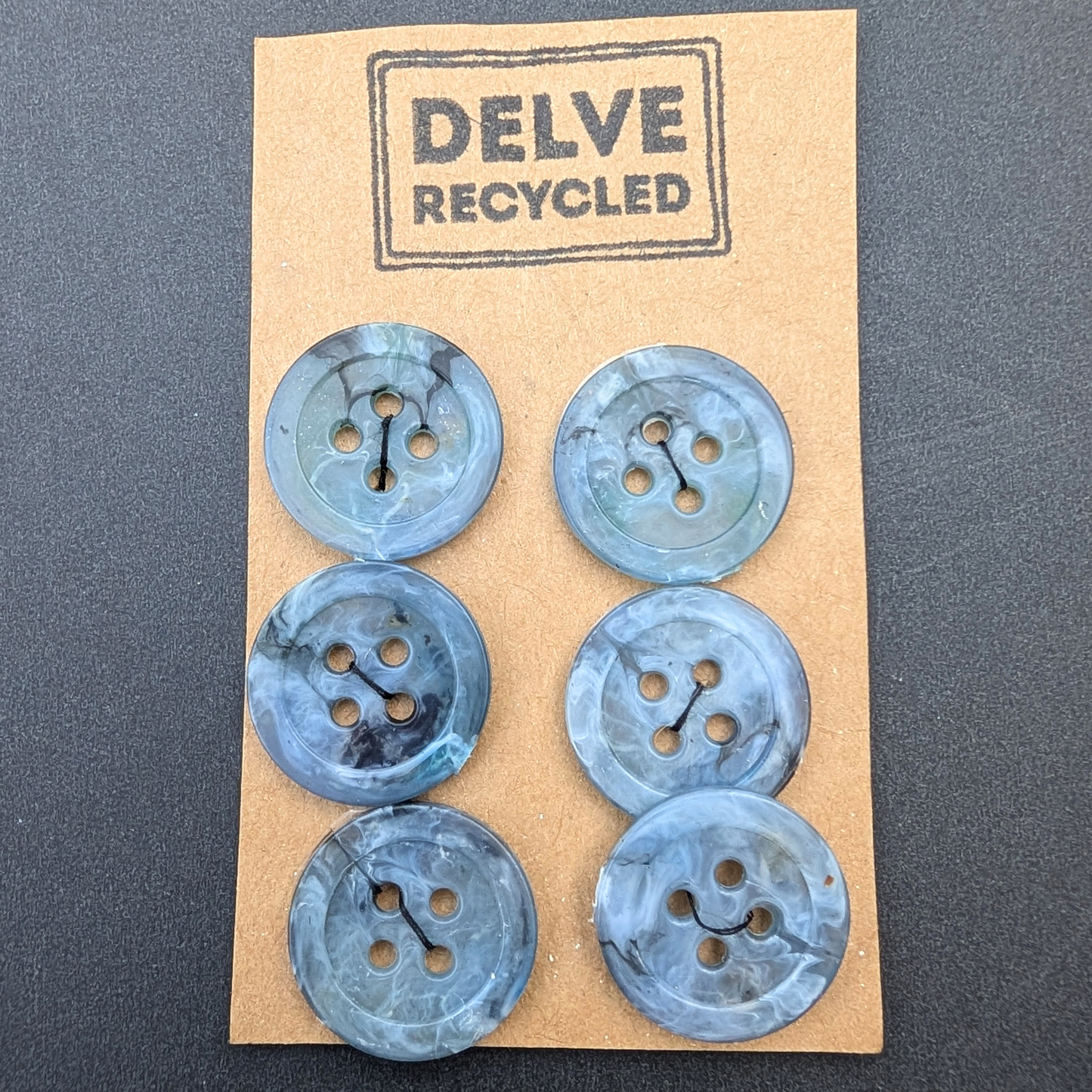 Blue Gem Buttons | Set of 6