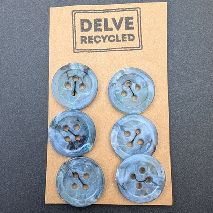 Blue Gem Buttons | Set of 6