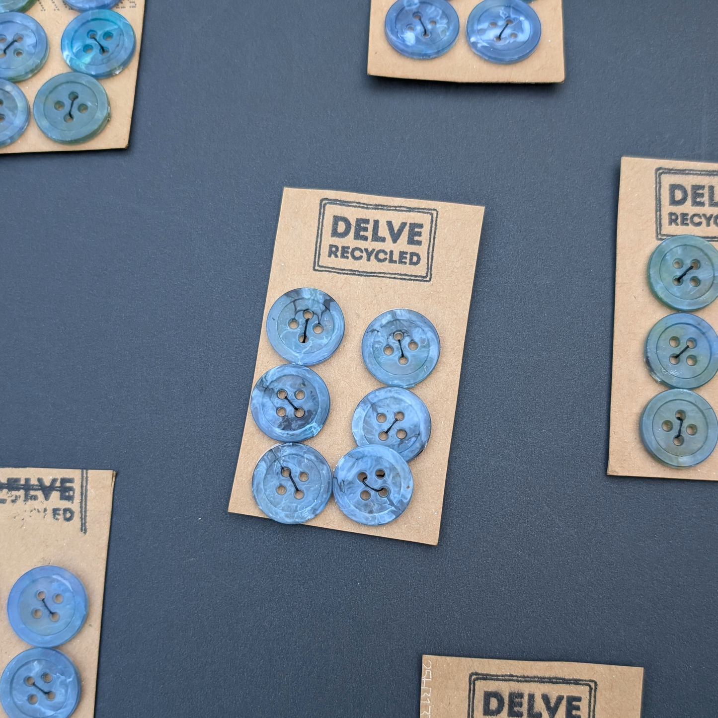 Blue Gem Buttons | Set of 6