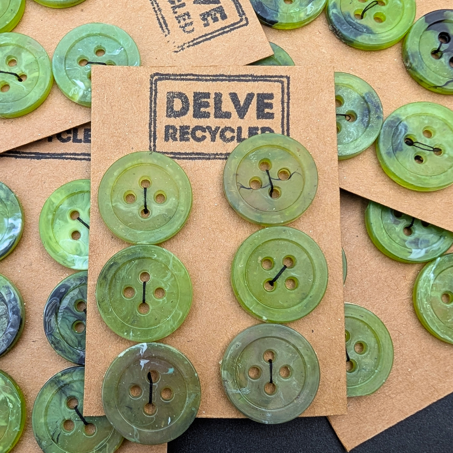 Gemstone Green Buttons | Set of 6