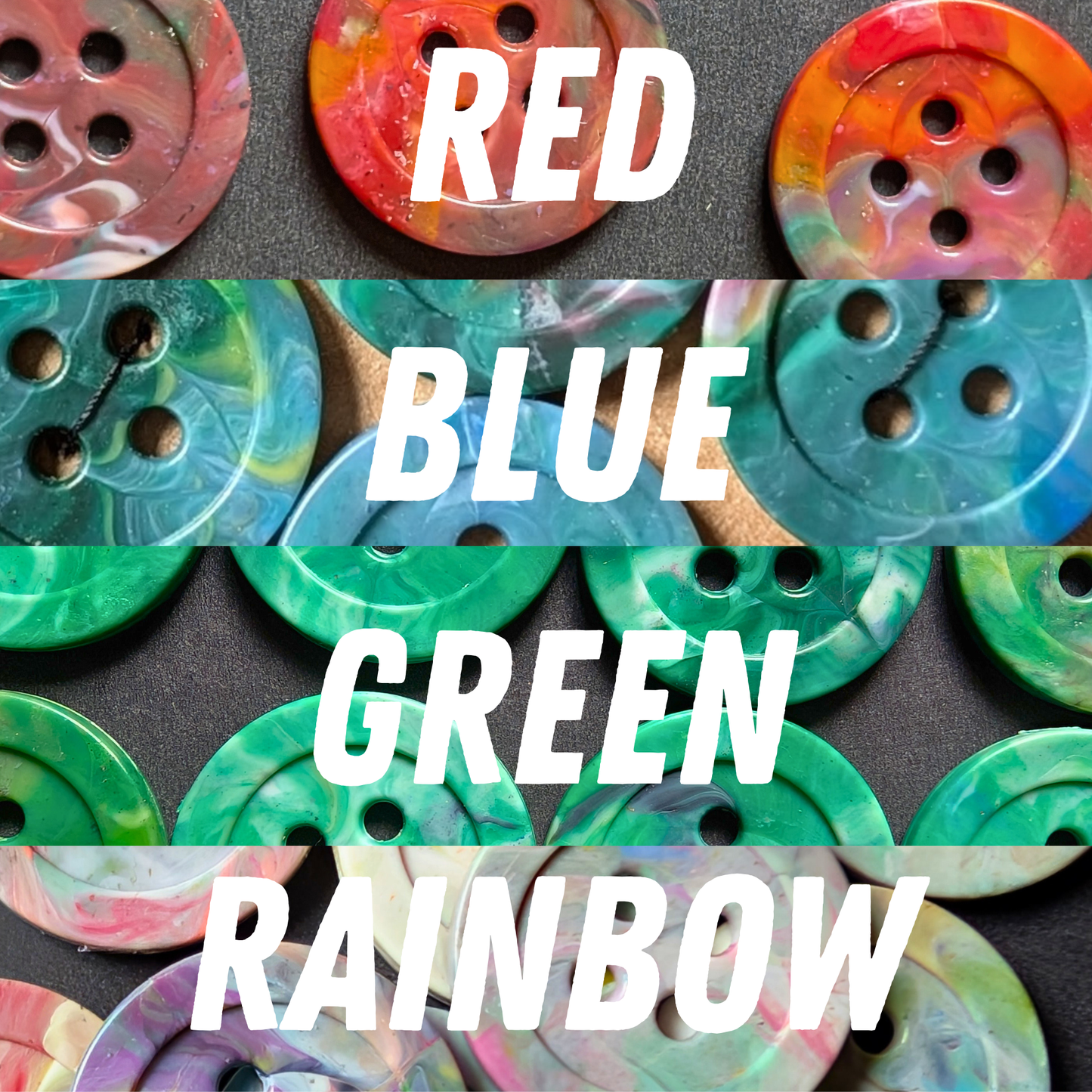 Neon Red Melt Buttons | Set of 6